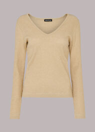 Long Sleeve Sparkle V Neck Top