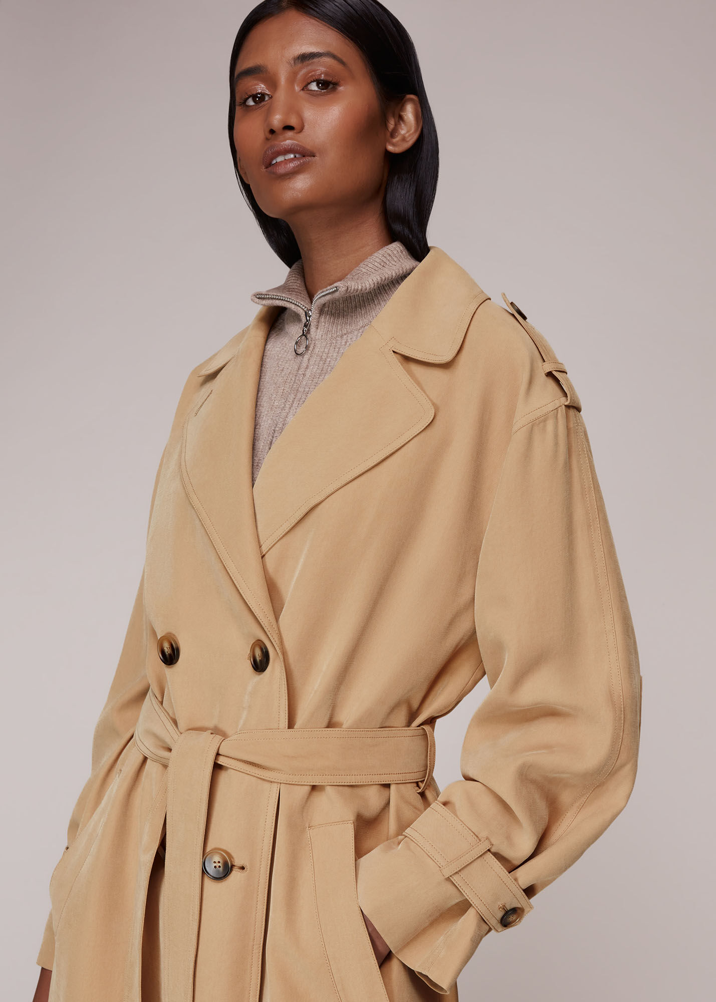 Neutral Riley Trench Coat WHISTLES Whistles