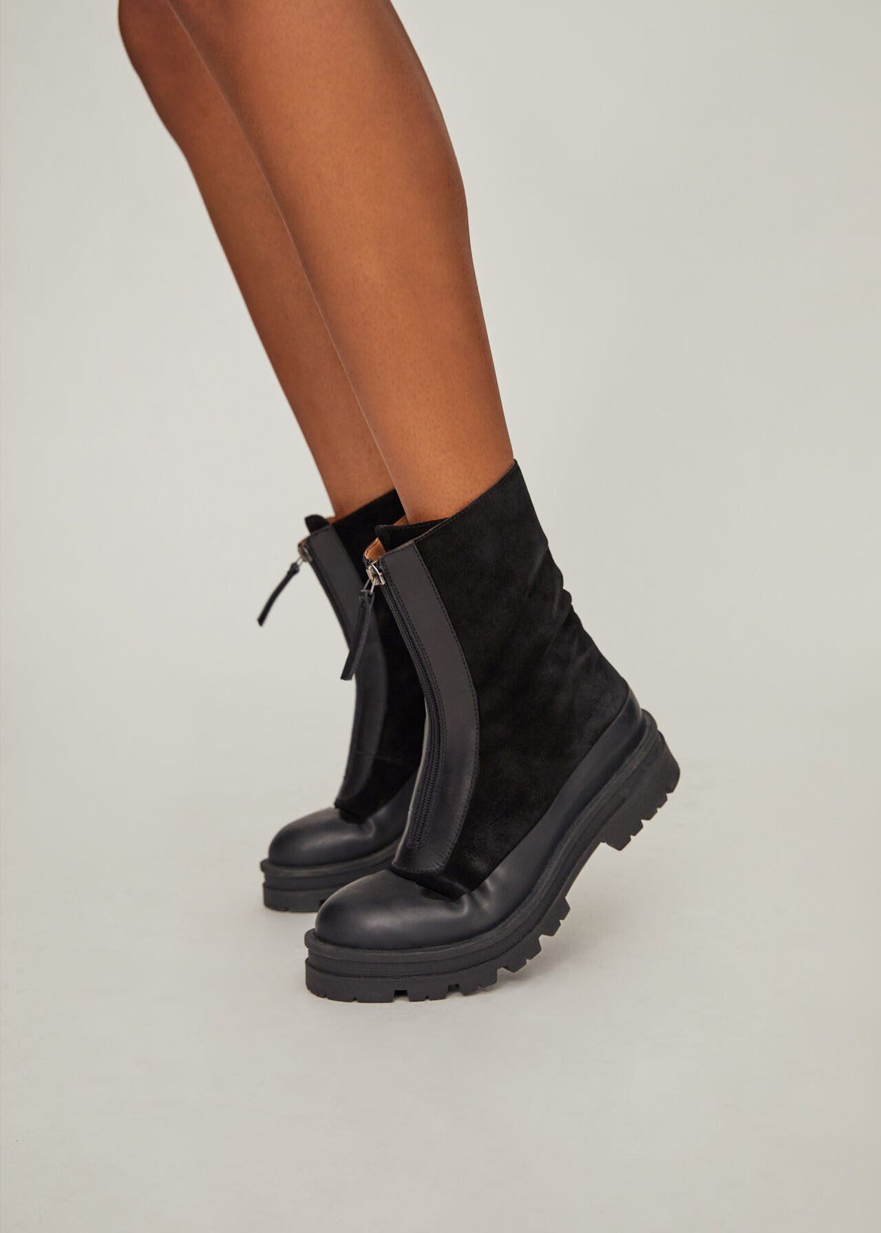 Black Barkley Zip Front Boot WHISTLES Whistles