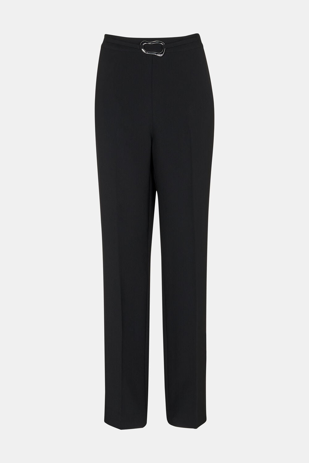 Black Corinna Belted Crepe Trouser