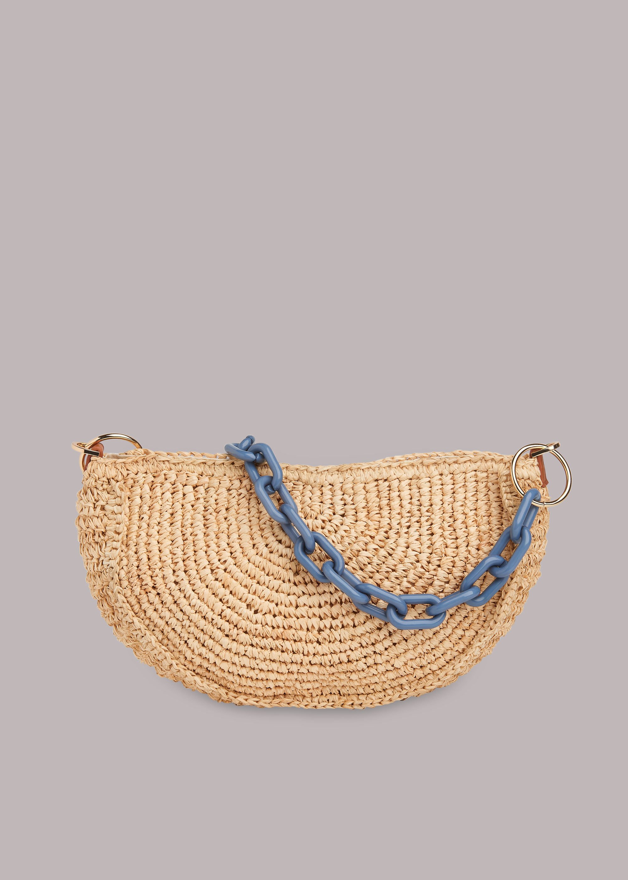 Half moon on sale wicker bag