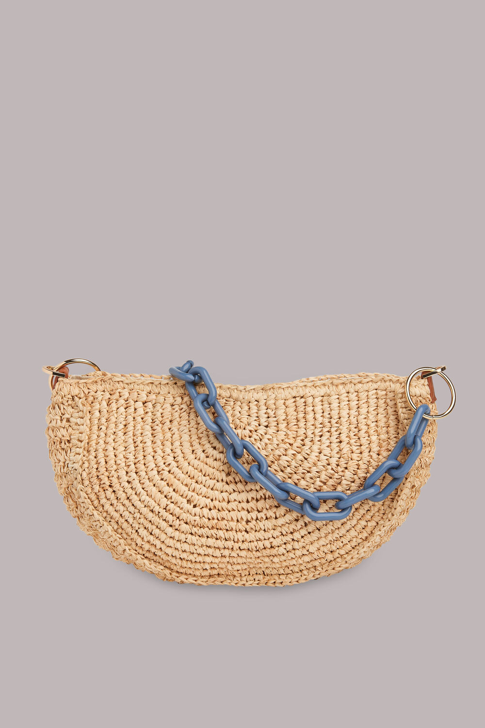 Sonny Straw Half Moon Bag