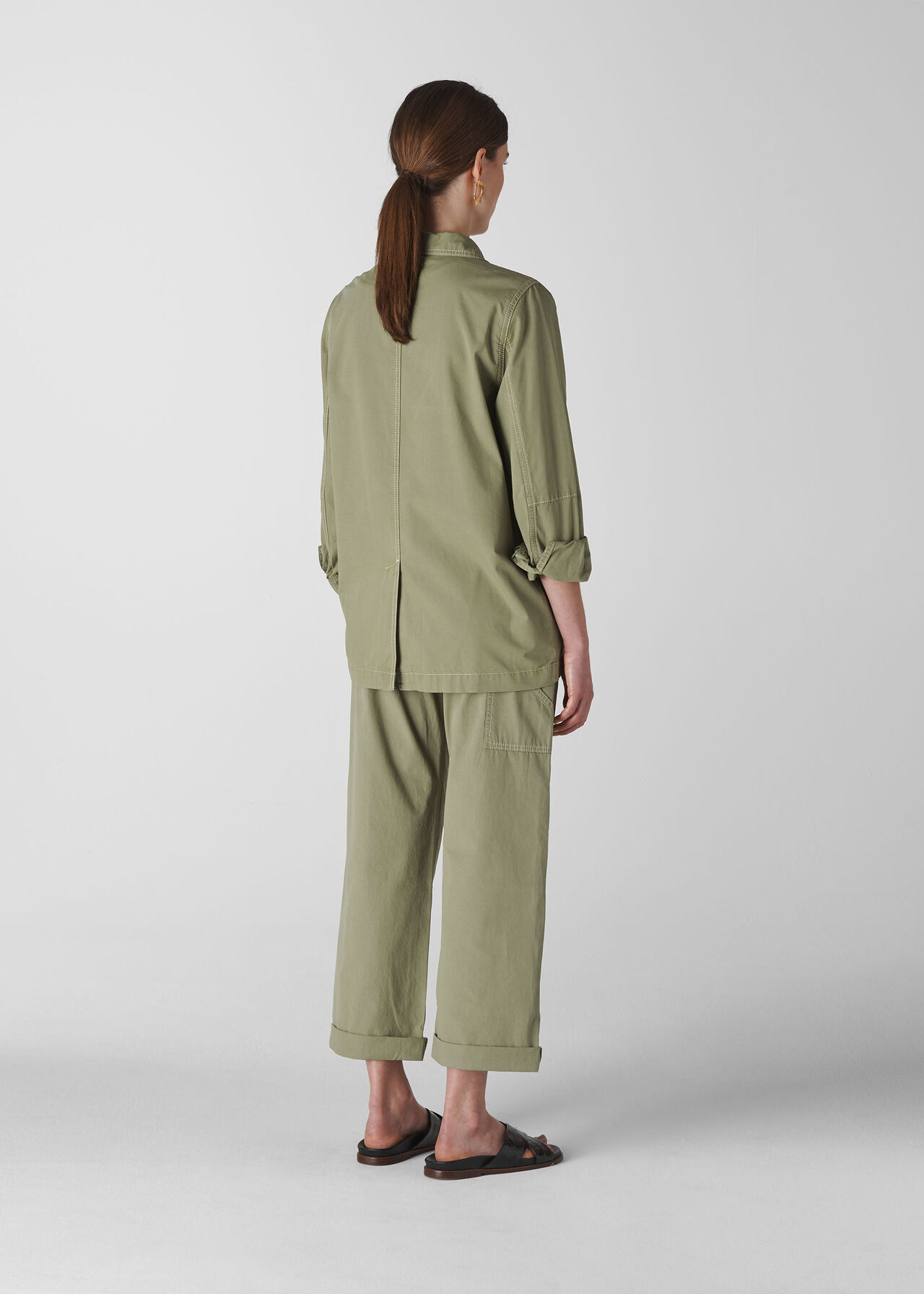 Pale Green Utility Casual Jacket | WHISTLES | Whistles