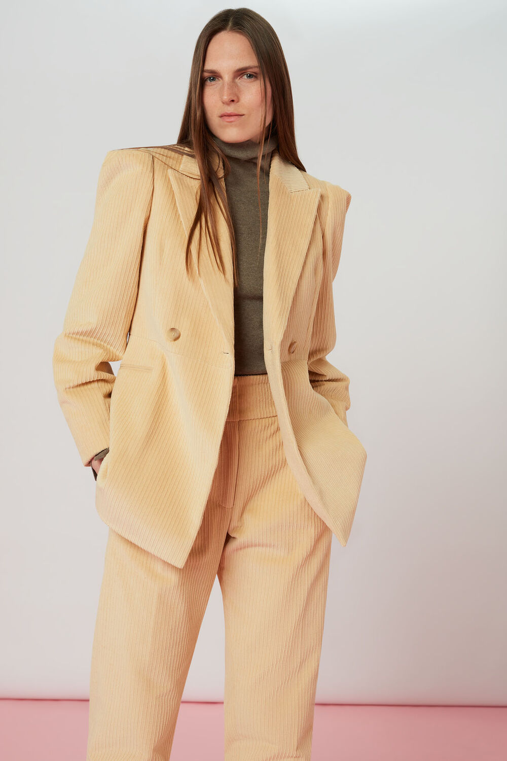 Suki Cord Puff Sleeve Blazer