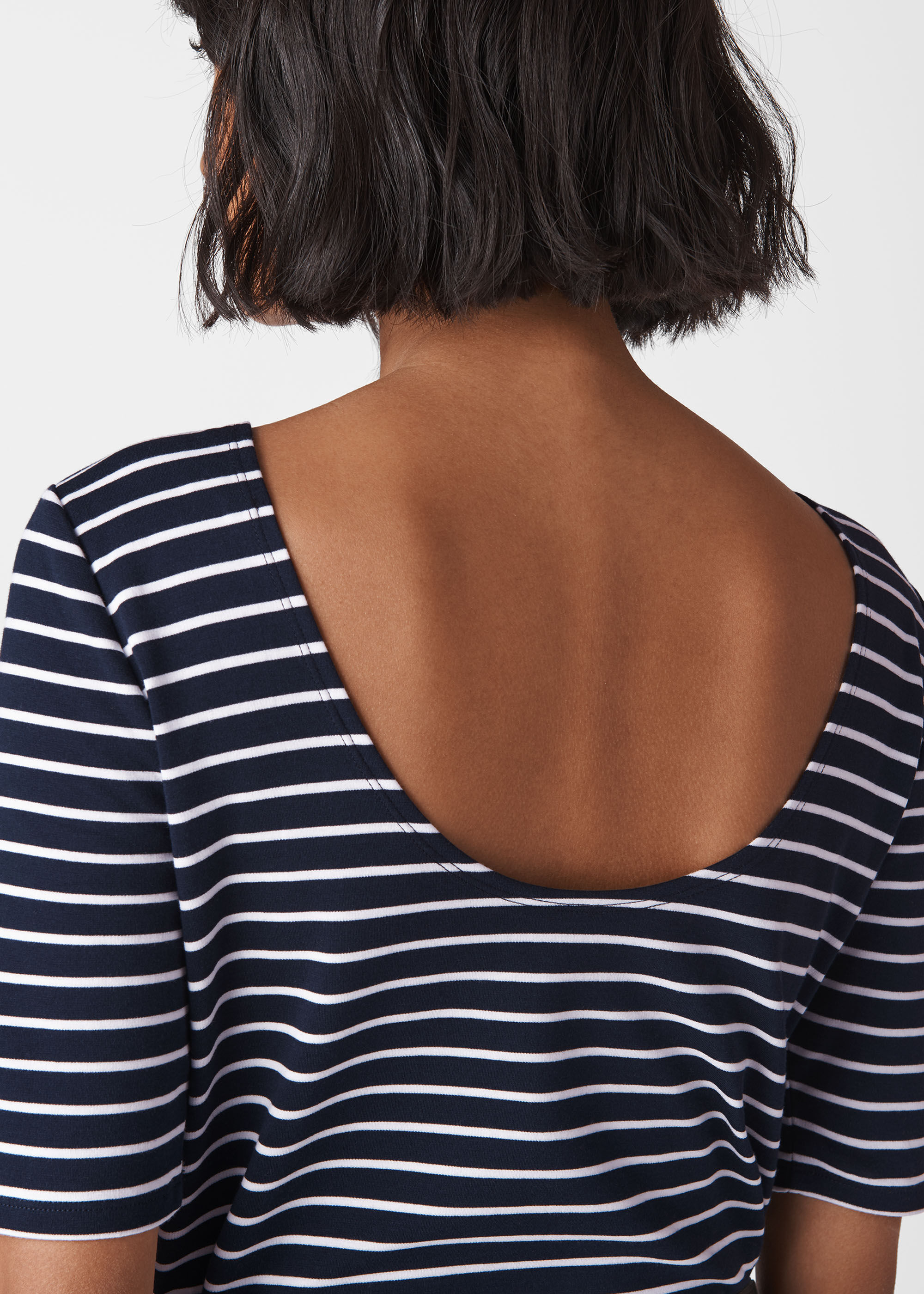 Multicolour Stripe Scoop Back Top | WHISTLES | Whistles US |