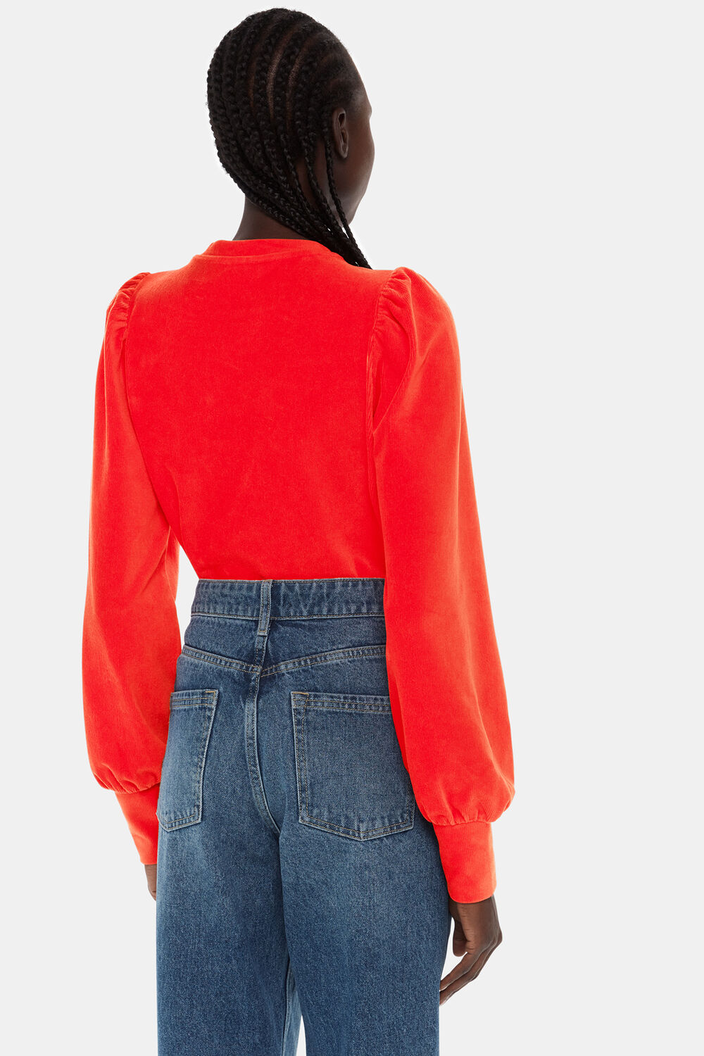 Puff Sleeve Cord Top