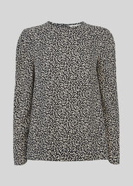 Autumn Floral Print Top Black/Multi