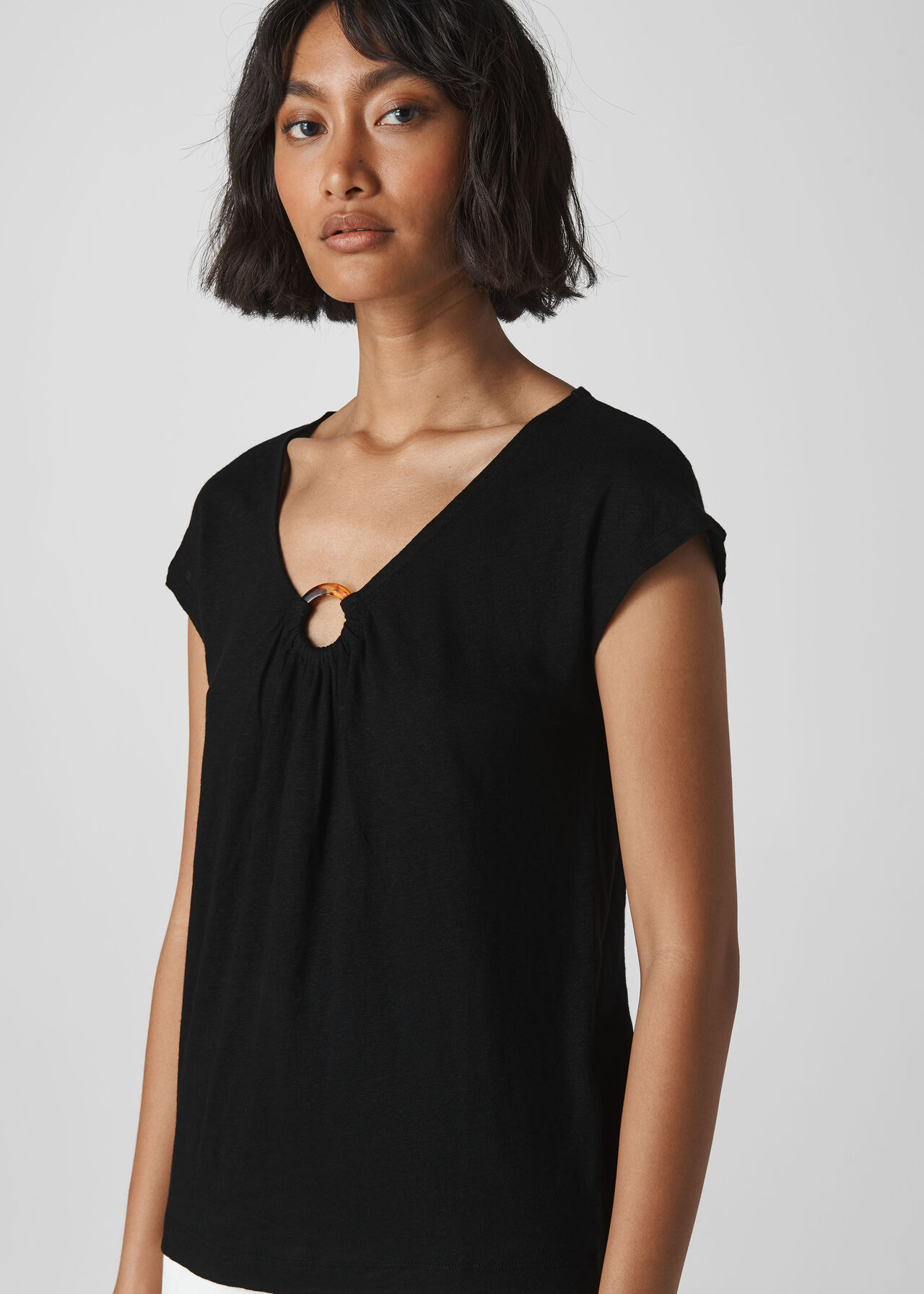 Tort Ring Linen Top Black