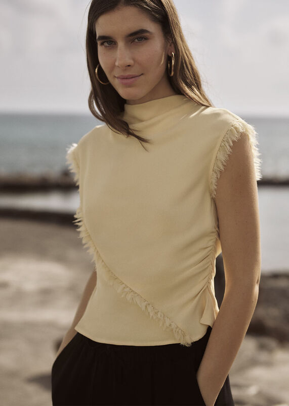Butter Toril Textured Trim Detail Top