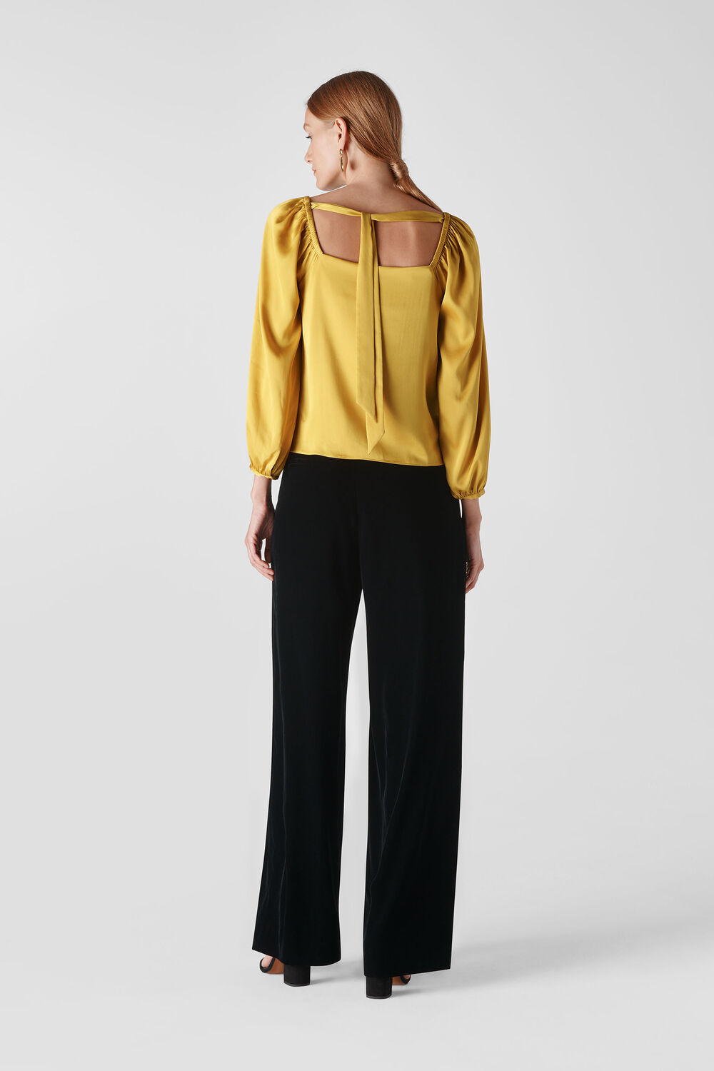 Lila Tie Back Blouse Yellow