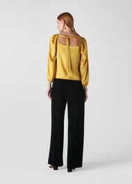 Lila Tie Back Blouse Yellow
