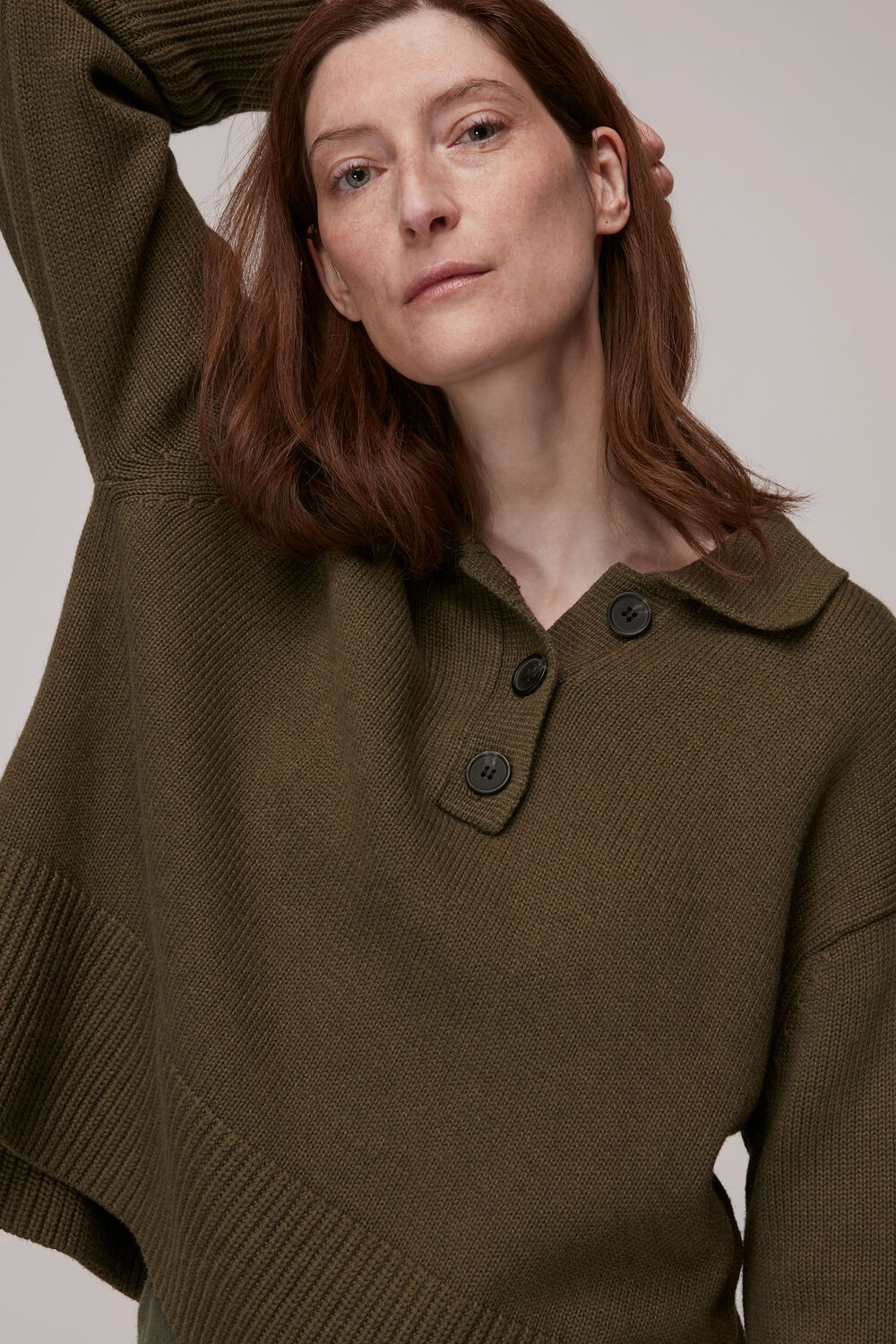 Button Front Polo Knit