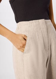 Linen Barrel Leg Trouser