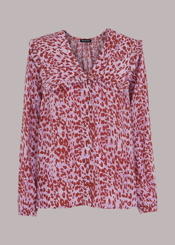 Summer Cheetah Collar Top