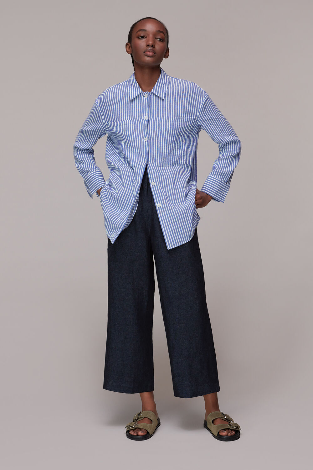 Linen Indigo Trouser