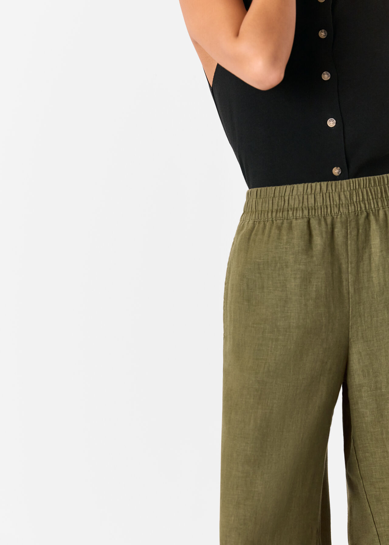 Petite Linen Pocket Trouser