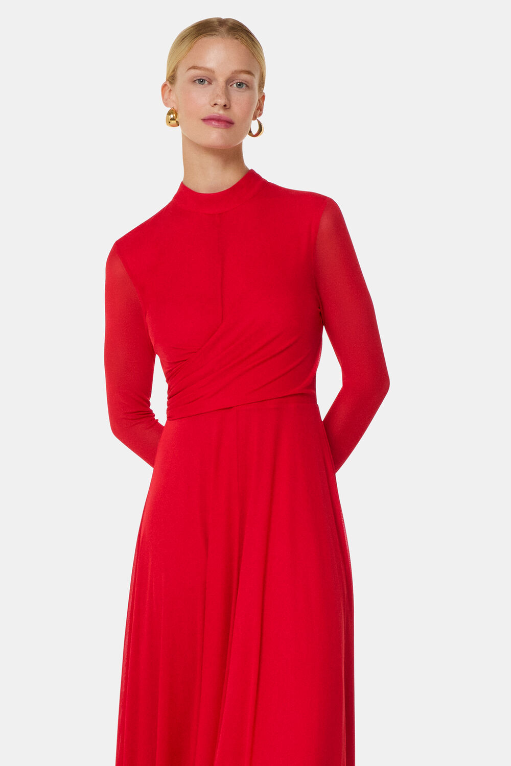 Arabella Ruched Mesh Dress