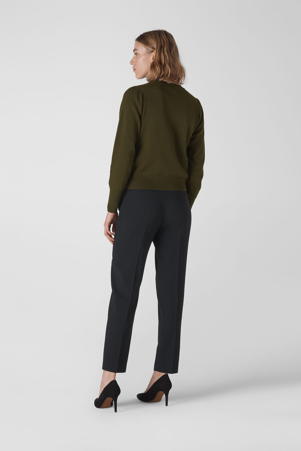 Puff Sleeve Knit Khaki