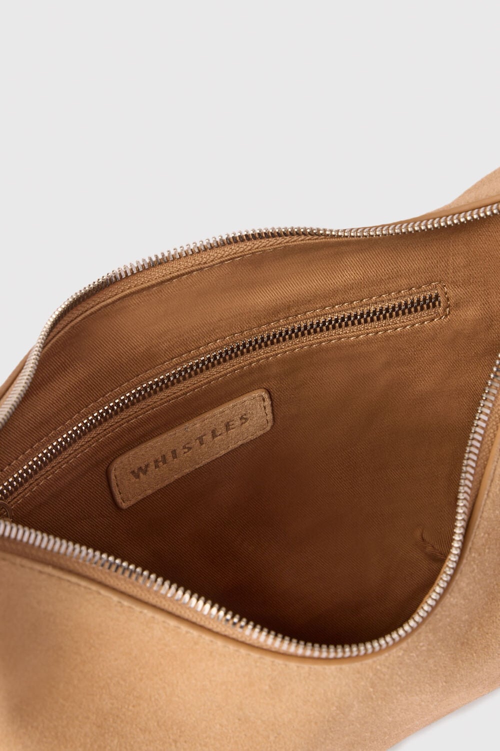 Neutral Small Sia Suede Crossbody Bag