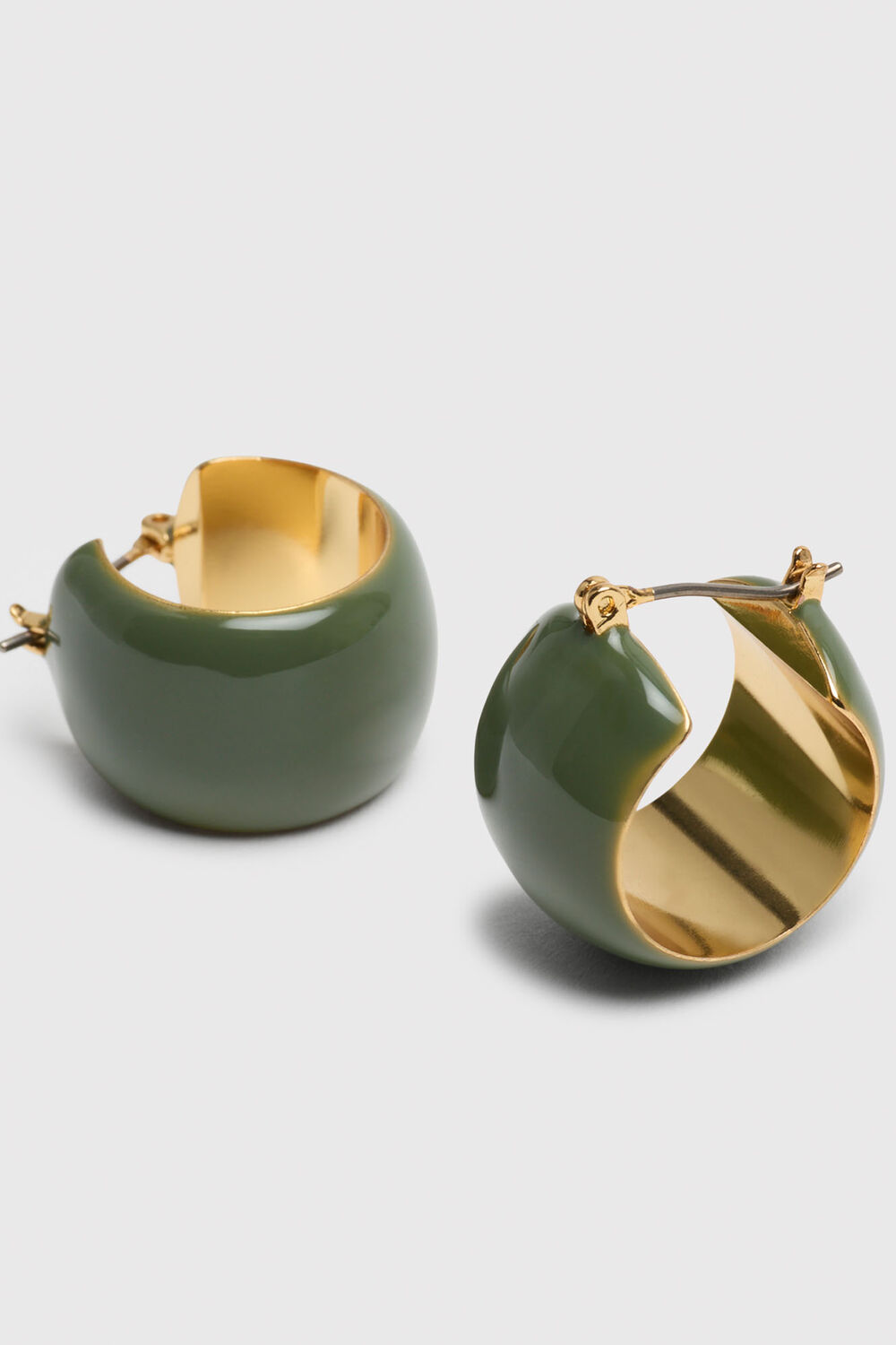 Khaki Enamel Wide Hoop
