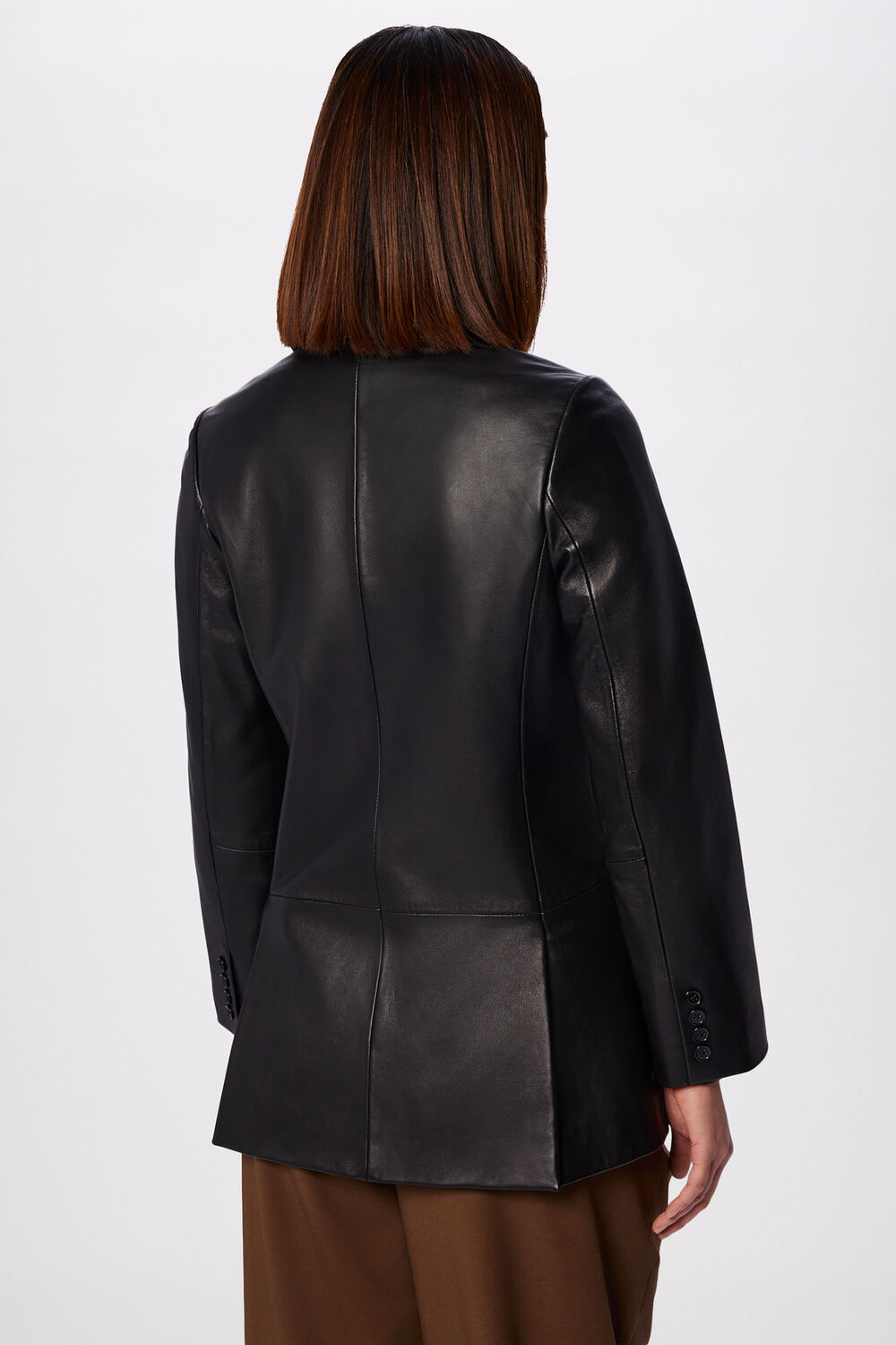 Aliza Waisted Leather Blazer