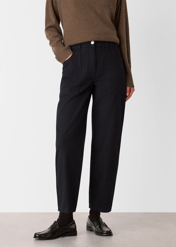 Solid Black Tessa Casual Trouser