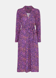 Petite Mottled Leopard Midi Dress