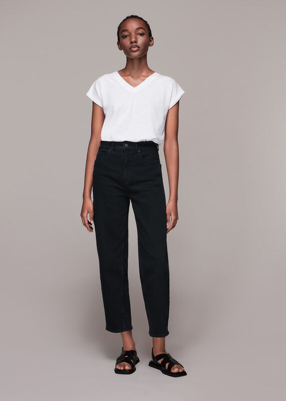 Organic High Waist Barrel Jean