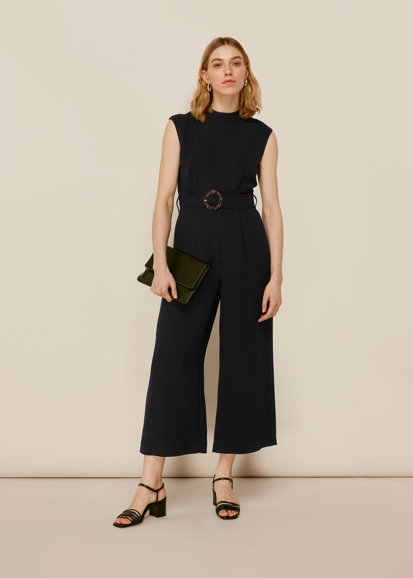 Whistles Women Penny Belted Jumpsuit - Black - 18