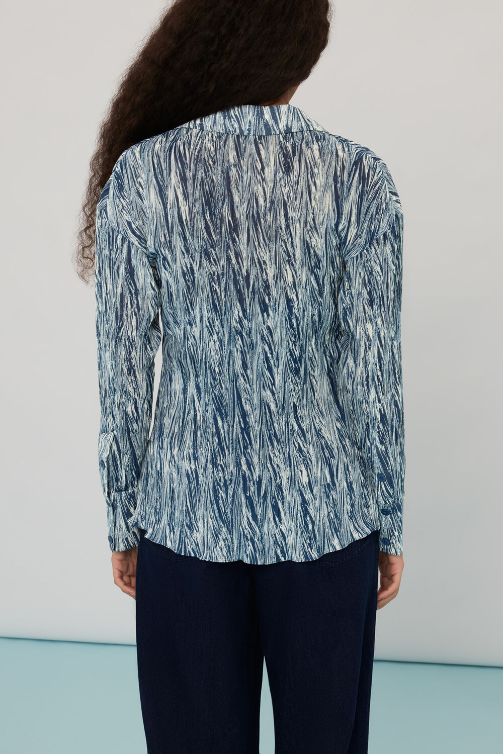 Marble Stripe Plisse Shirt