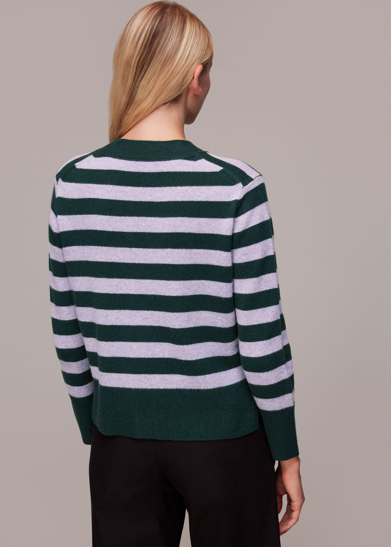Stripe Wool Cardigan