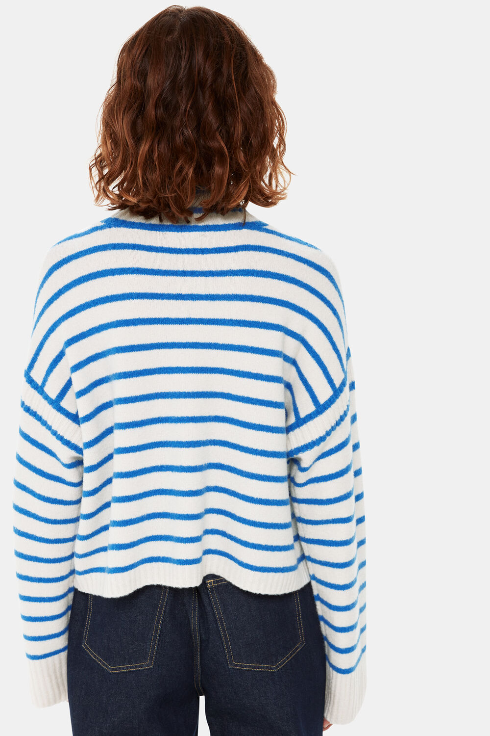Stripe Rib Detail Funnel Knit