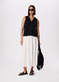 Tier Hem Cotton Skirt