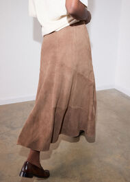 Zig Zag Panel Suede Skirt