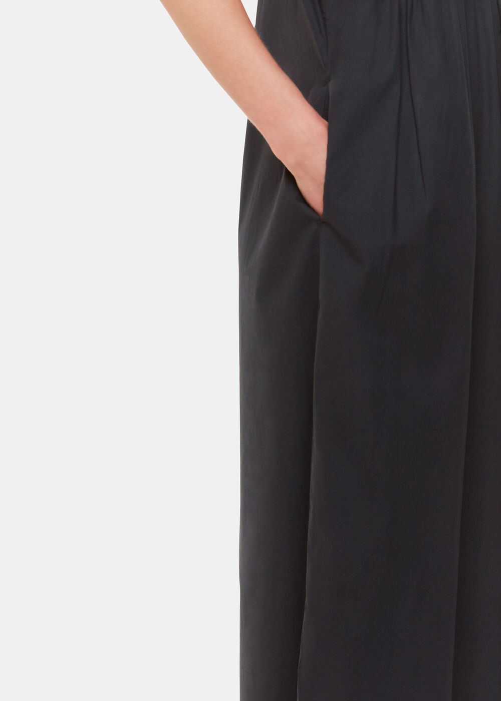Ruffle Strap Poplin Midi Dress