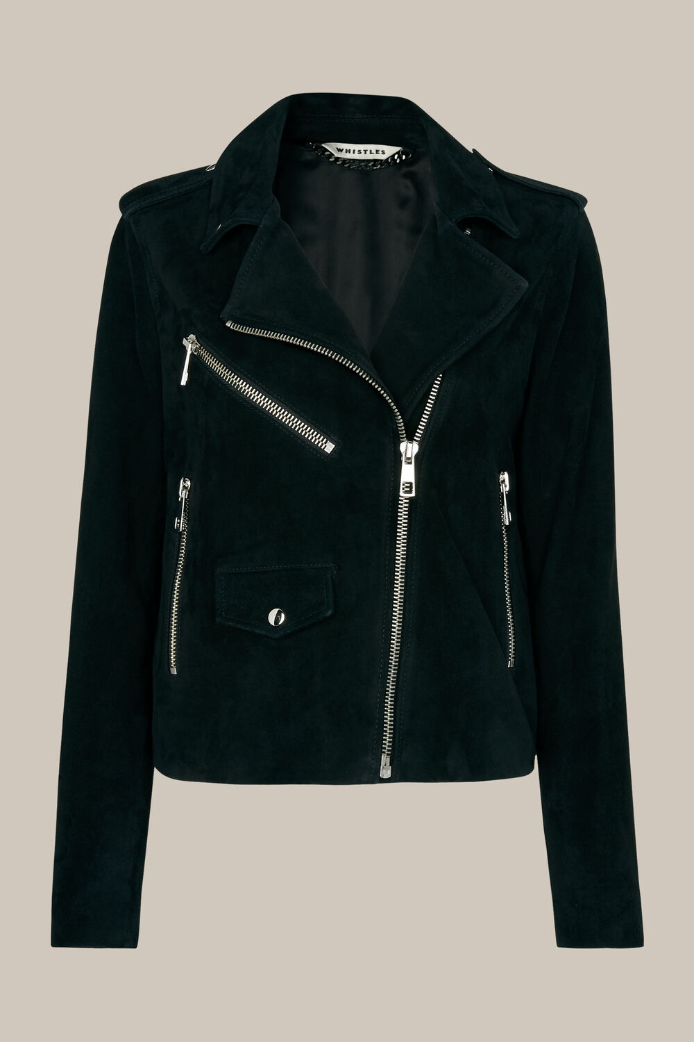 Suede Agnes Leather Jacket Black