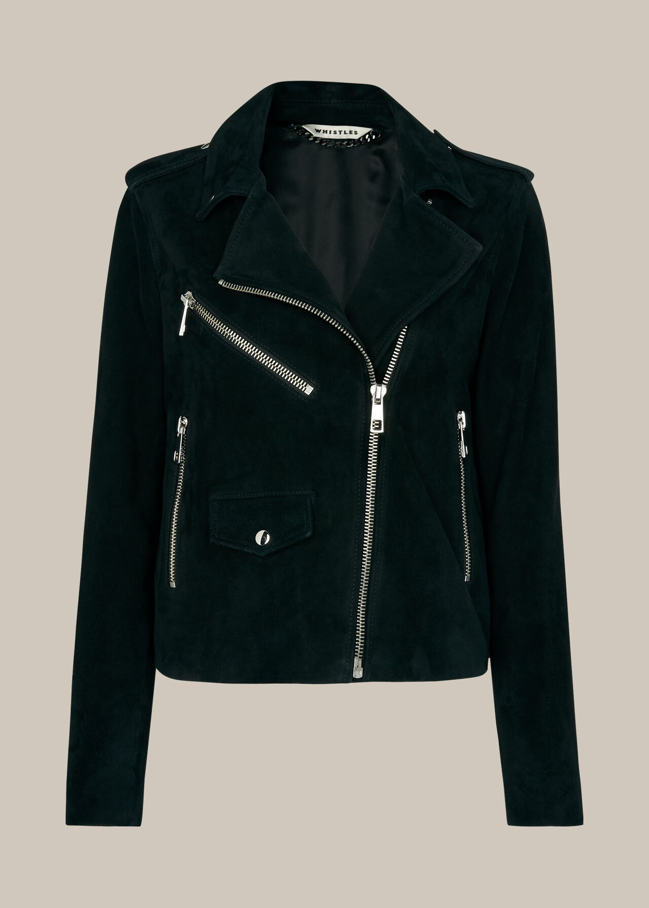 Suede Agnes Leather Jacket Black