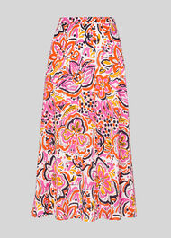 Art Floral Print Skirt Multicolour