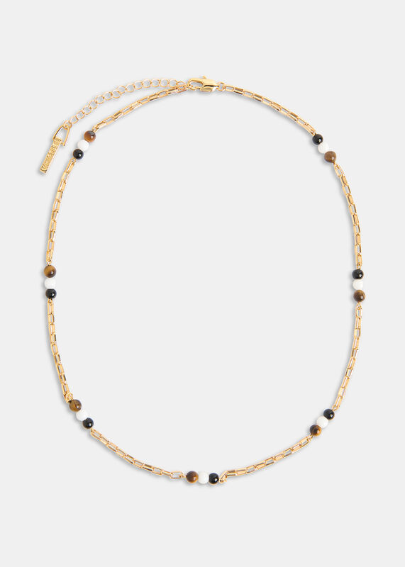 Gold Beaded Chain Necklace