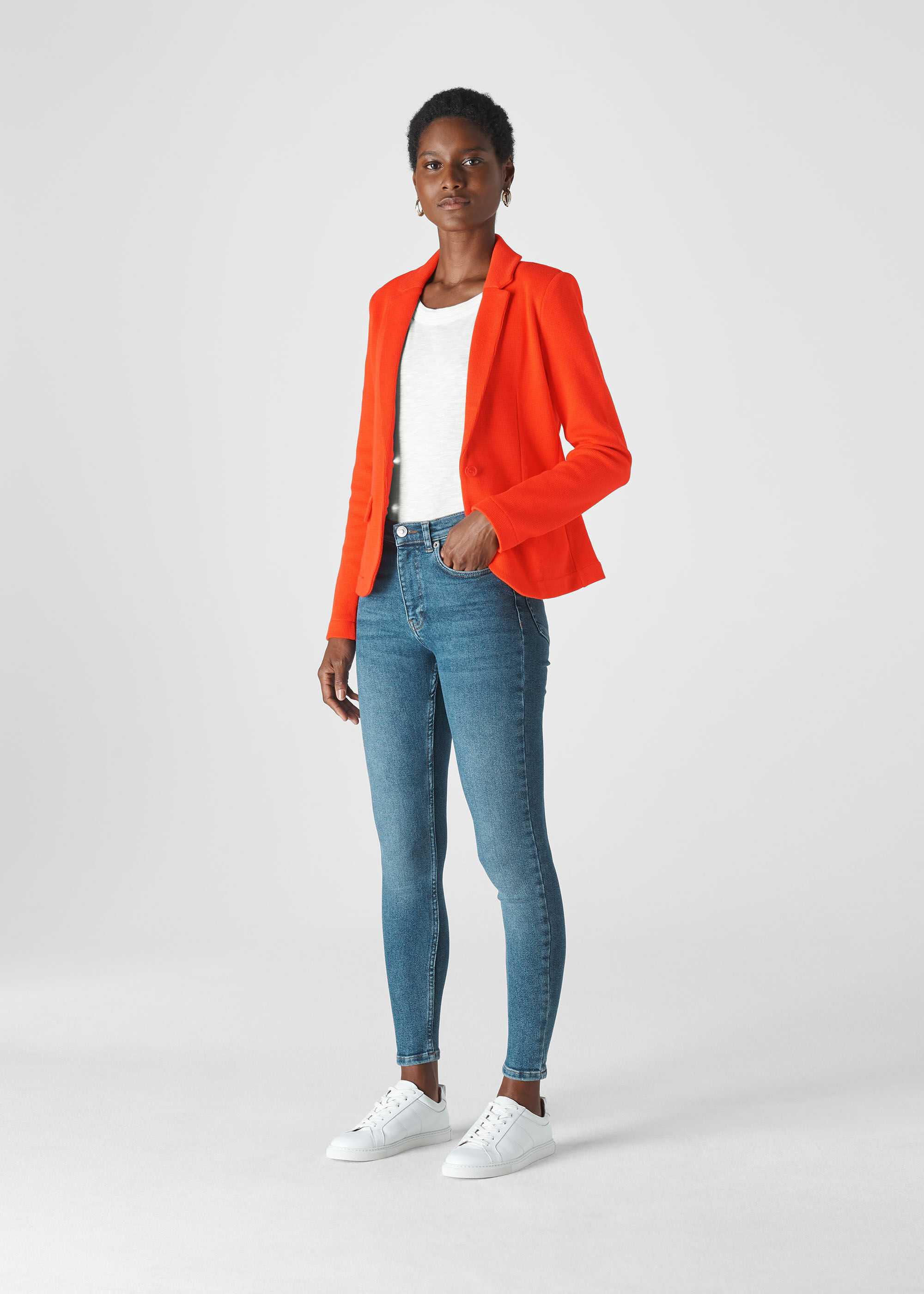 Red Slim Jersey Jacket | WHISTLES 