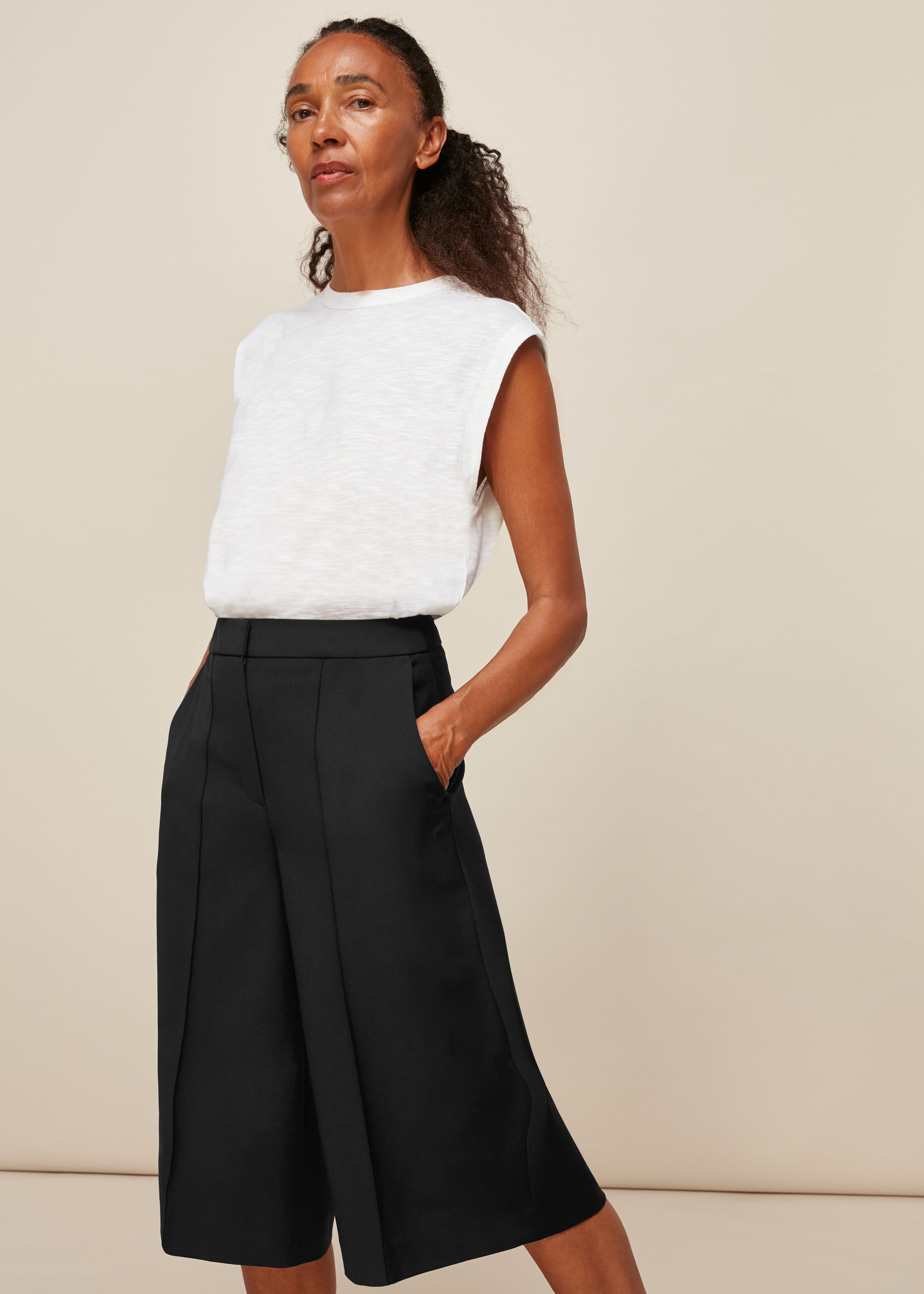 Black culotte deals trousers
