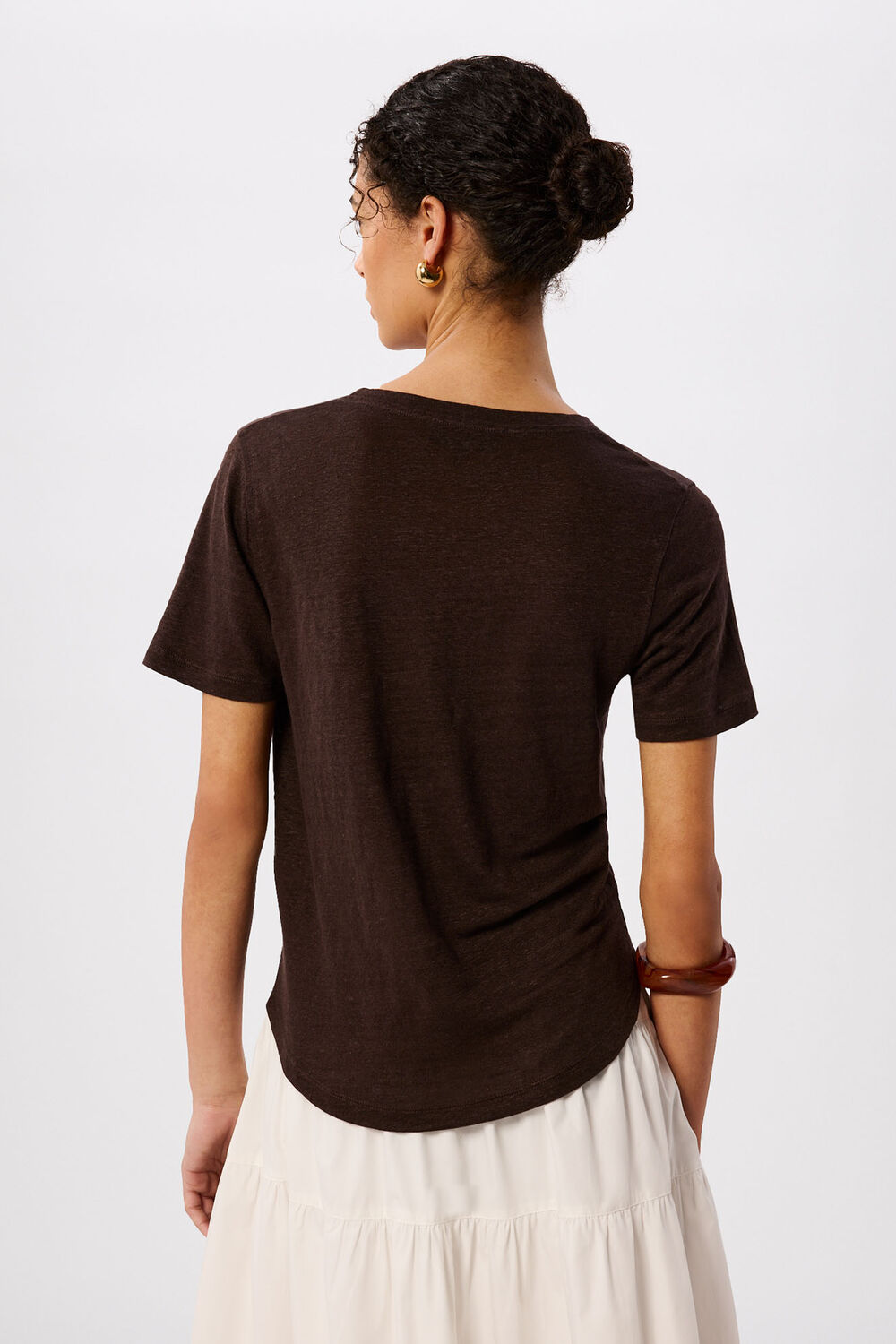 Linen V Neck T-Shirt