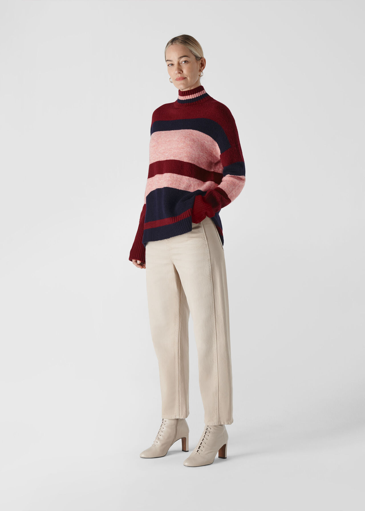 Stripe Roll Neck Knit Multicolour