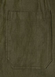 Linen Barrel Leg Trouser