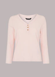 Paiton Ribbed Button Front Top