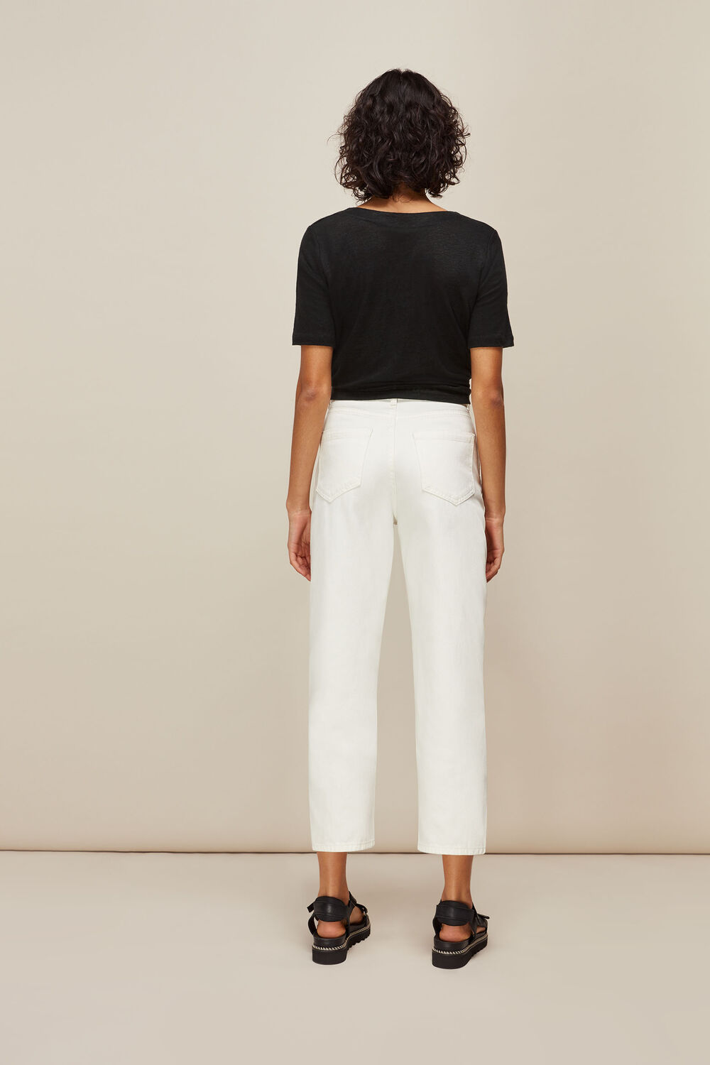 Linen Button Front Tie Top
