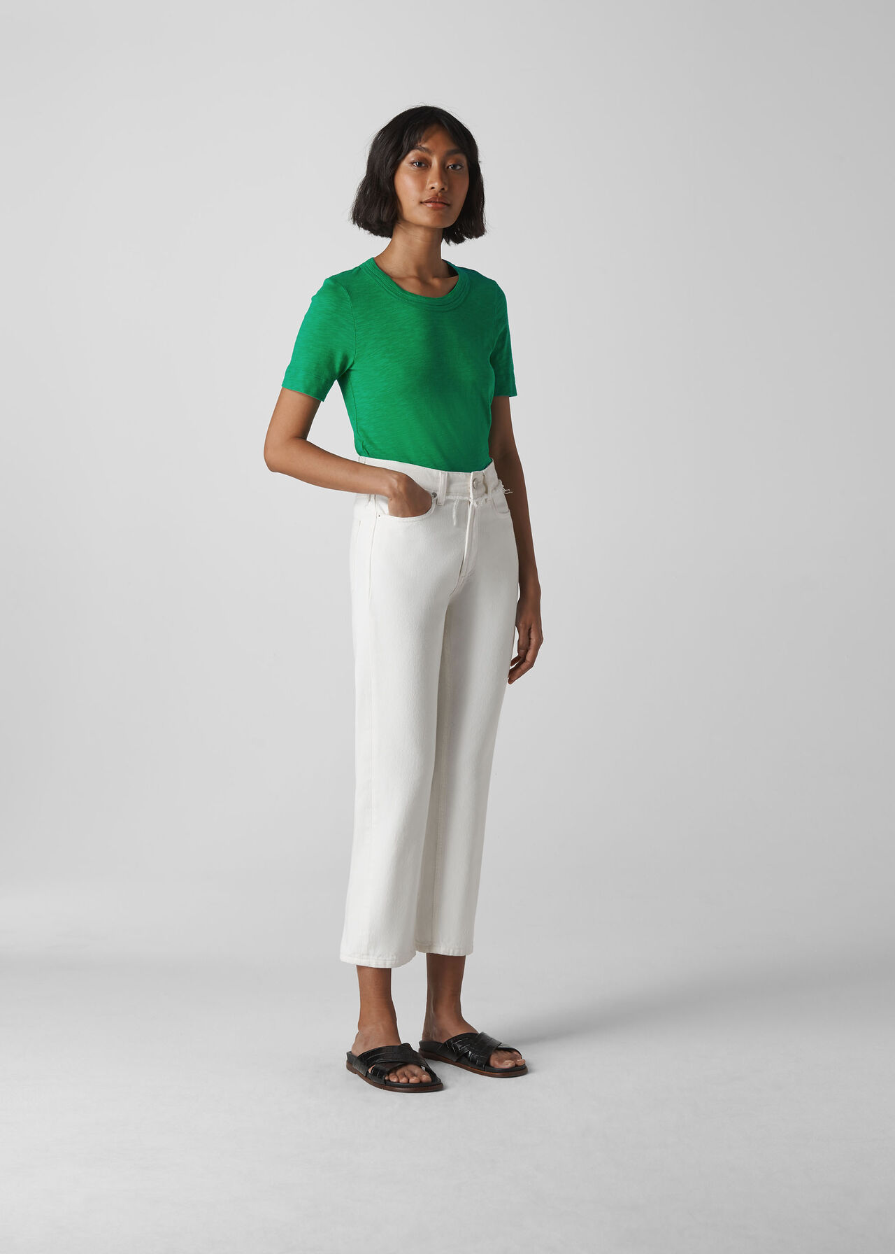 Rosa Double Trim T Shirt Green