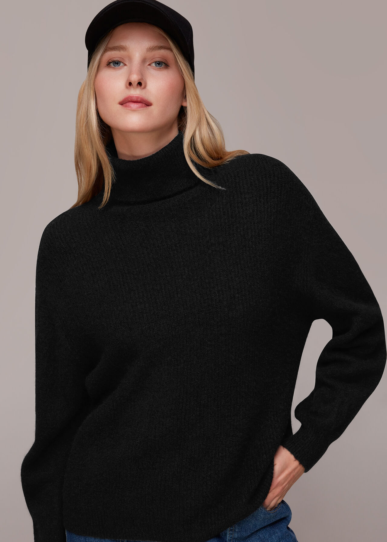 Ribbed Roll Neck Jumper