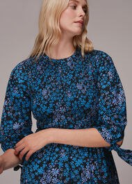Boho Floral Shirred Dress
