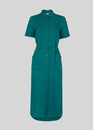 Montana Linen Shirt Dress Green